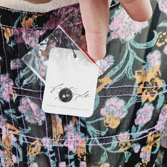 NWT Free People See It Through Floral Maxi Dress Medium - Picture 13 of 15